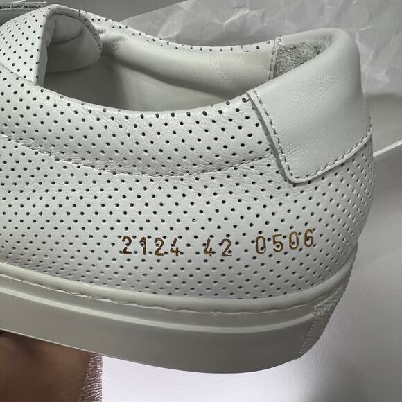 NEW COMMON PROJECTS Achilles Perforated Sneakers White Leather EU 42 US 9 Shoes - Picture 4 of 15